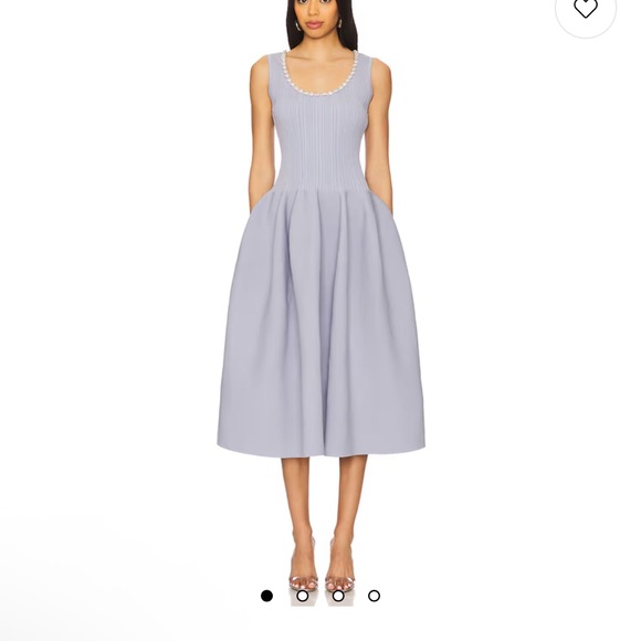 Self-Portrait Dresses & Skirts - Revolve Self-Portrait Diamanté ribbed knit midi blue dress XS